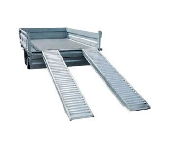 Aluminiumrampe gerade mit Rand 2,50 m – 3600 kg – 2er-Set